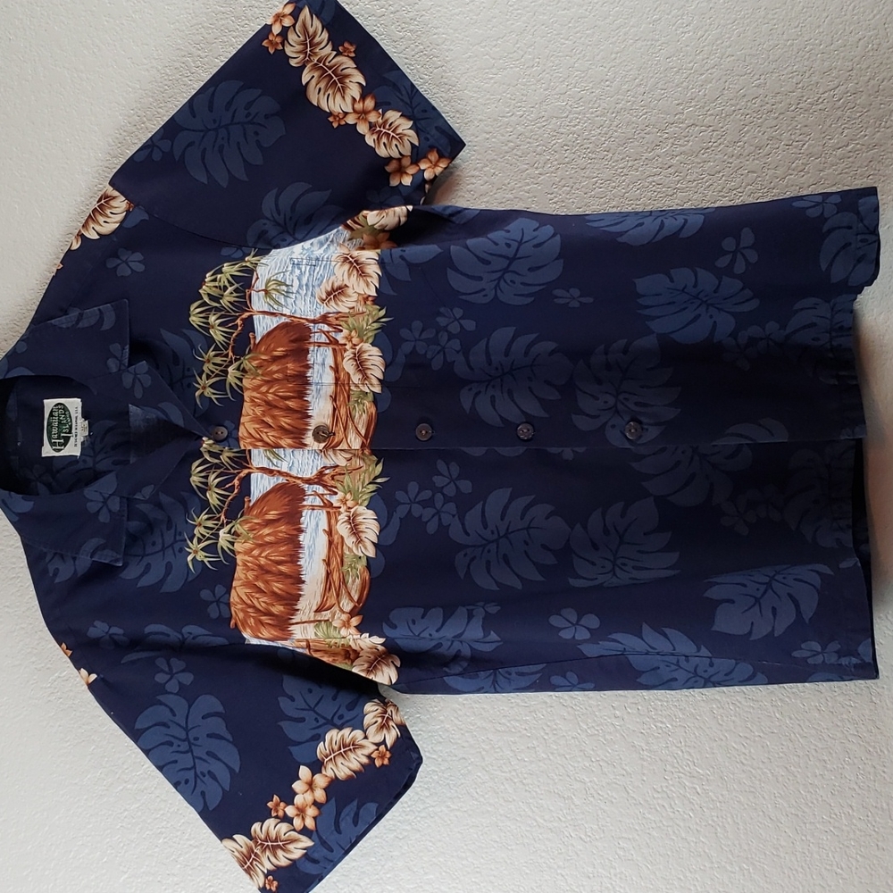 Hawaiian Islands | Men's Short Sleeve Hawaiian Print Sz M